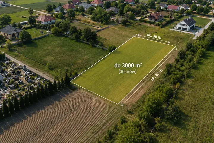 Działka, 1000 m², Miękinia